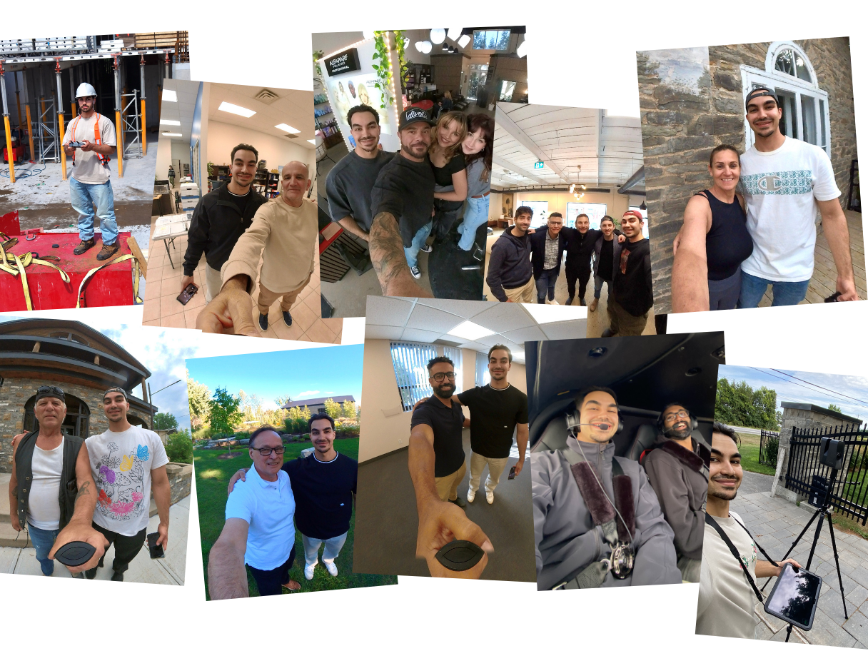 The Immersive team on location across construction, residential, and aerial shoots